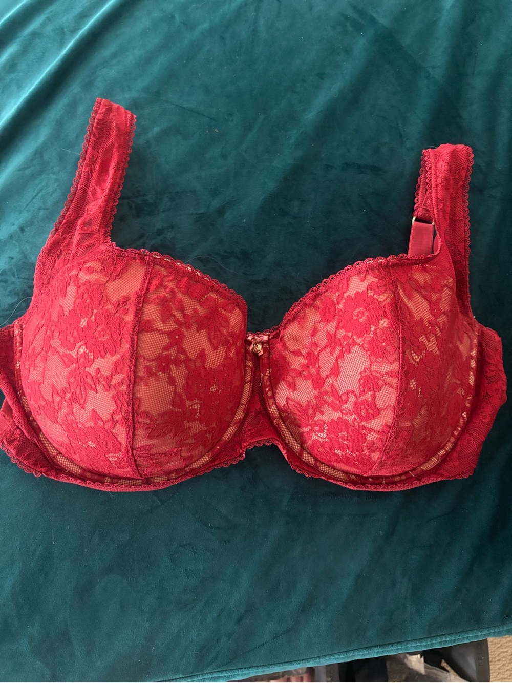 Adore Me 38H Push up Red Lace Underwire Bra - Women's Intimates